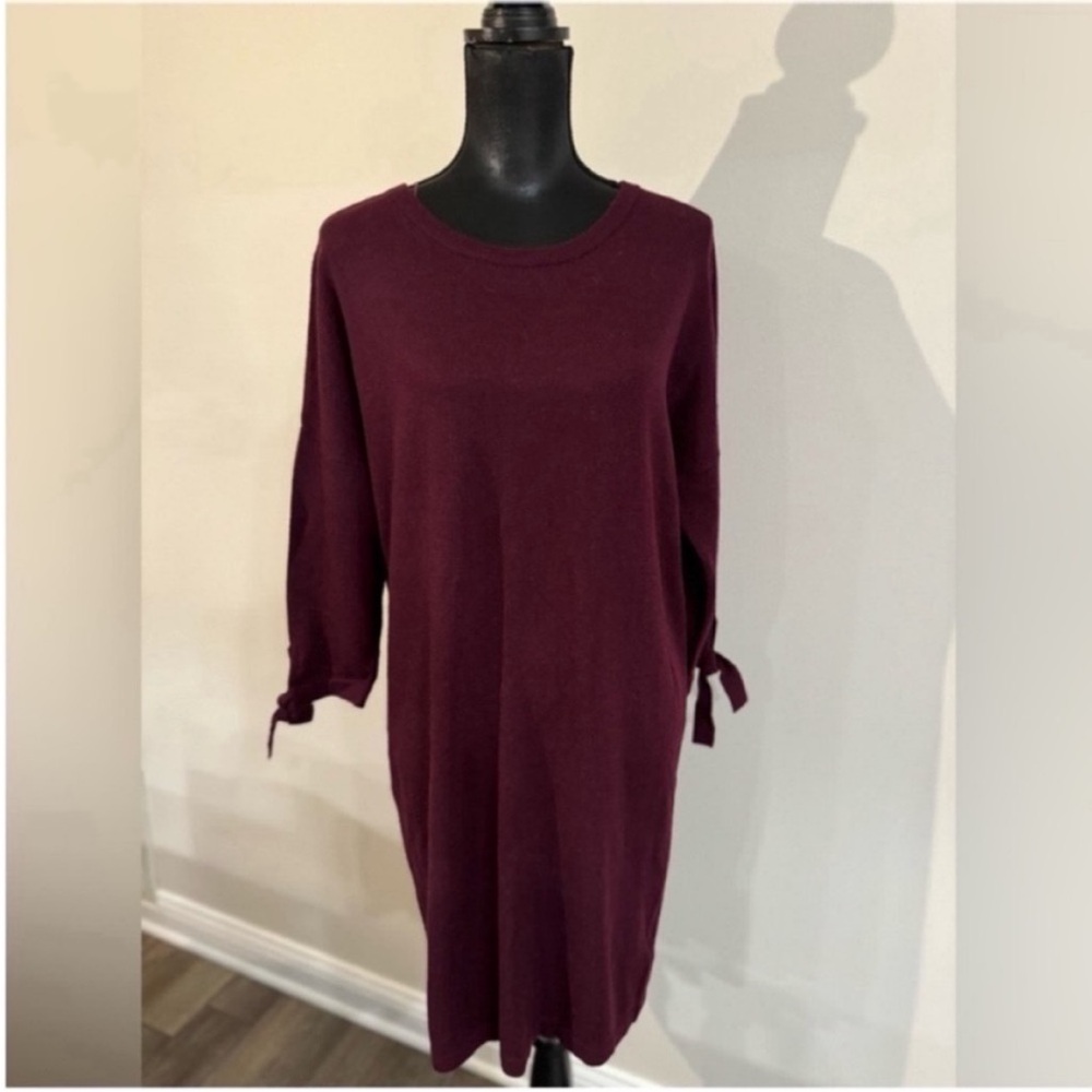 Cynthia Rowley women’s Knit 3/4 Sleeve Burgundy Dress L
